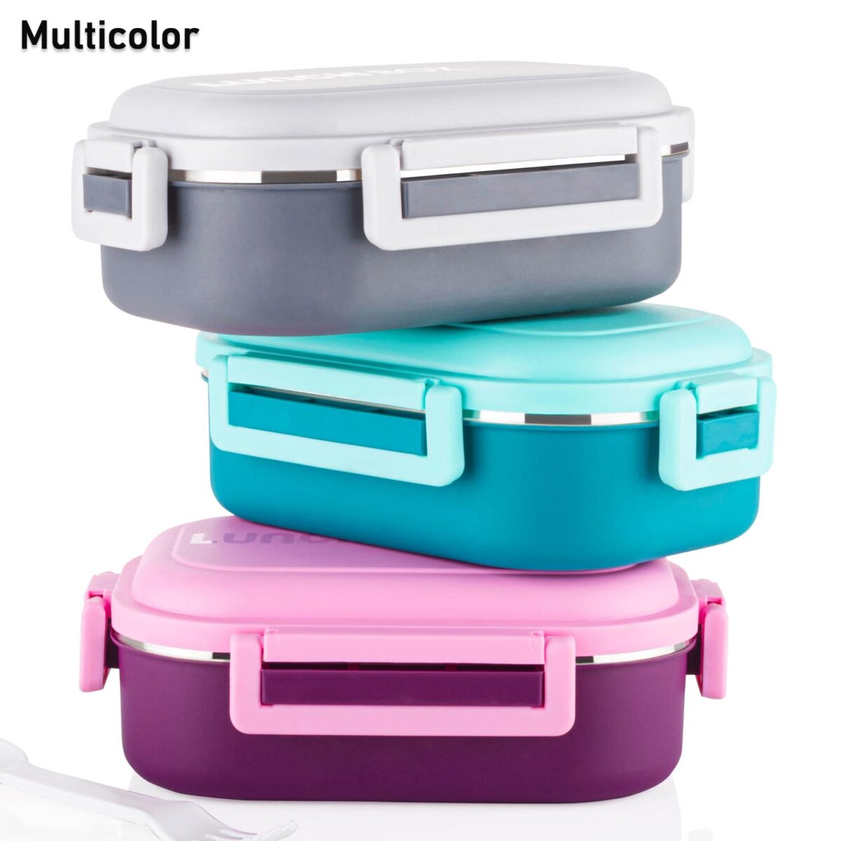 Insulated Testy Stainless Steel Leakproof Lunch Box With Spoon (1 Set) - Image 4