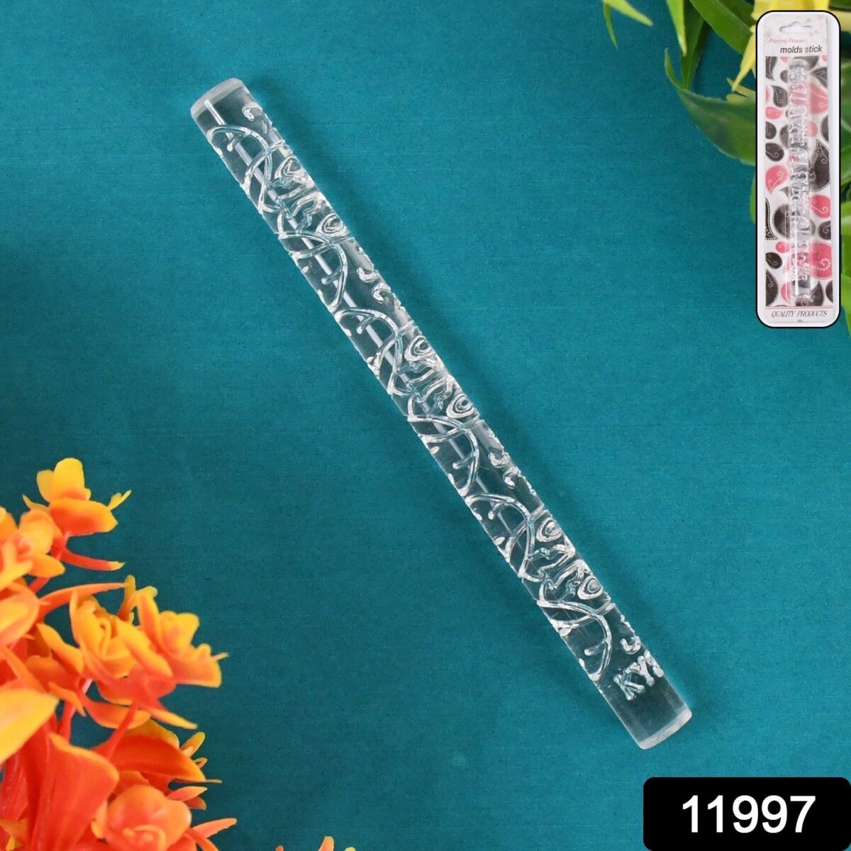 Textured Embossed Acrylic Rolling Pins Fondant Cake Decorating Tools (1 Pc) - Image 2