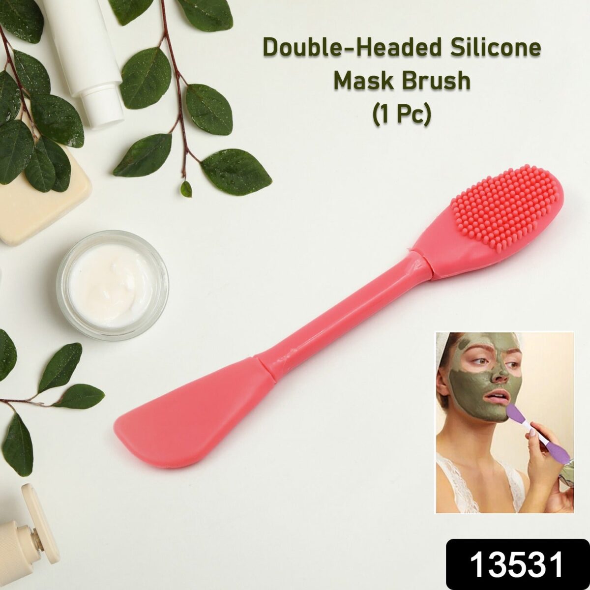 2-in-1 Silicone Mask Brush for Cleansing & Mud Mask Application - Image 2