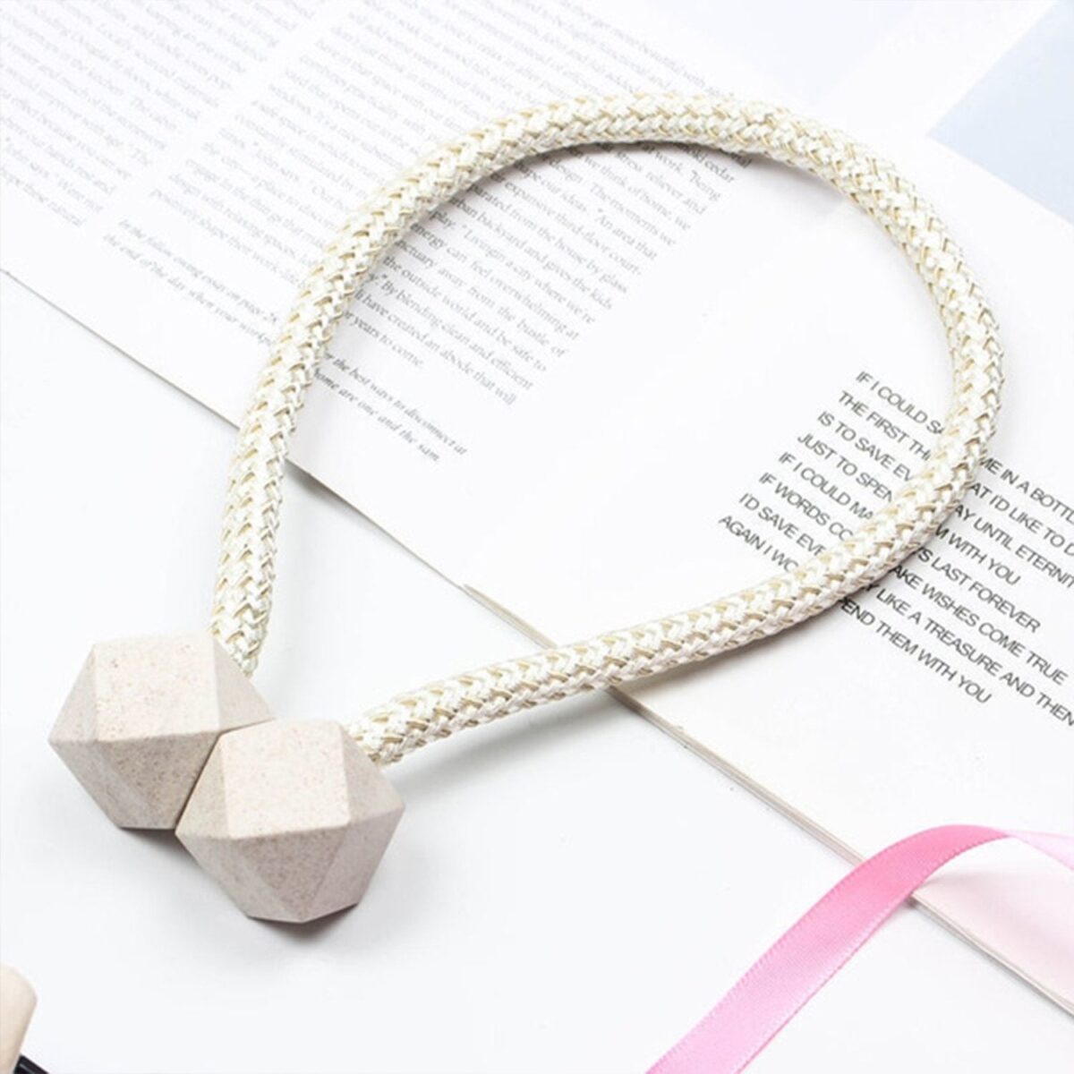 Home Magnetic Curtain Tiebacks, Straps, Buckle, Clips Rope Straps Window Curtain Bracket Decoration (2 Pc) - Image 4