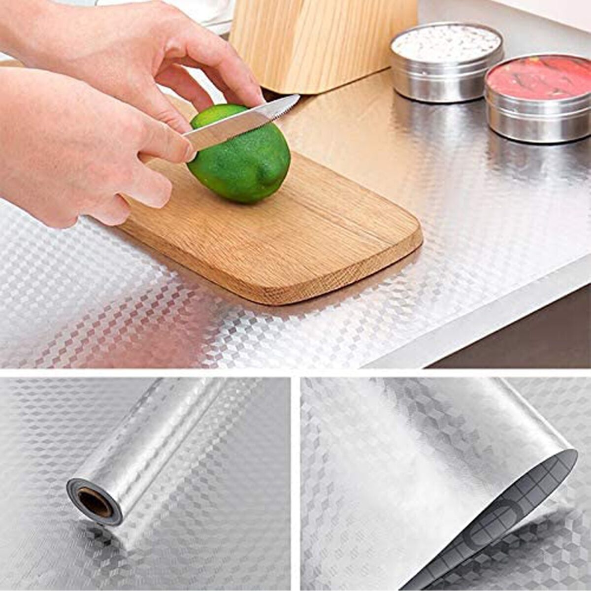 2 Meter Aluminium Foil Sticker used in all kitchen purposes to prevent oily and greasy stains of food while cooking. - Image 7
