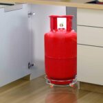 Stainless Steel Gas Cylinder Trolley with Wheels LPG Cylinder Roller Stand Movable Trolley - Image 3