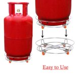 Stainless Steel Gas Cylinder Trolley with Wheels LPG Cylinder Roller Stand Movable Trolley - Image 6