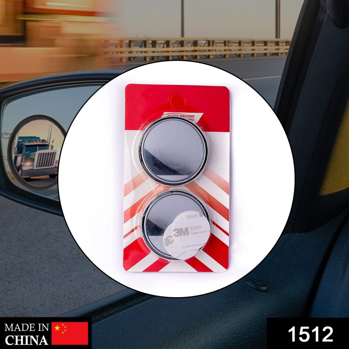 Blind Spot Round Wide Angle Adjustable Convex Rear View Mirror - Pack of 2 - Image 2