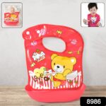 Multifunctional Waterproof BPA Free Reusable Soft Fabric Plastic Baby Bib (1 Pc) - Image 2