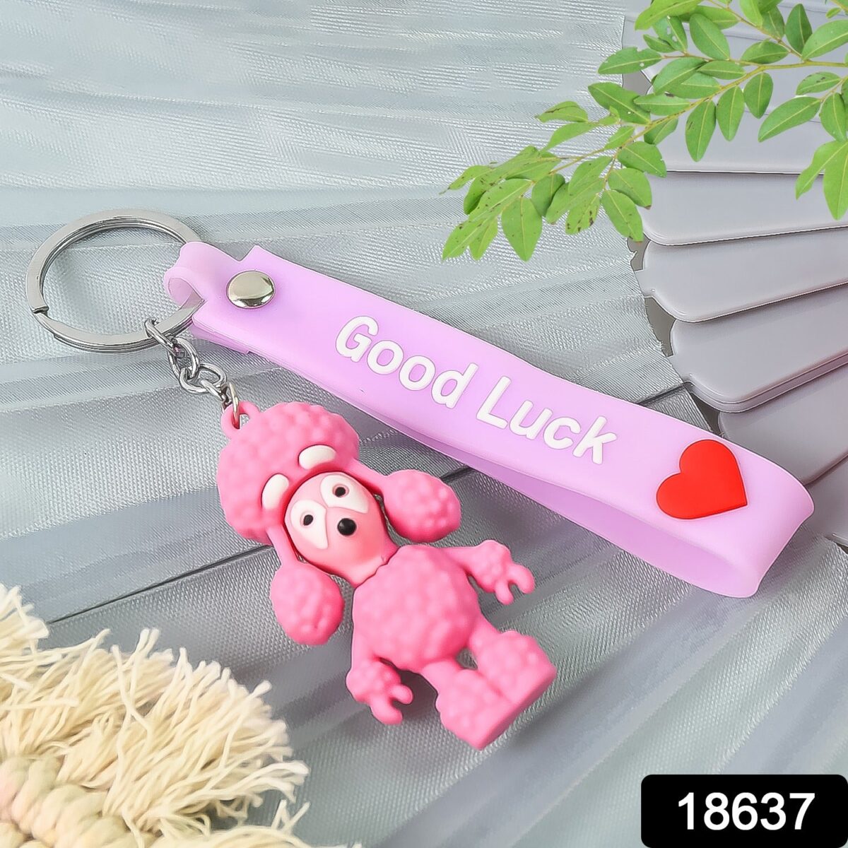 Cute Cartoon Silicone 3D Key Chain with Metal Hook & Strap (Pack of 1) - Image 3