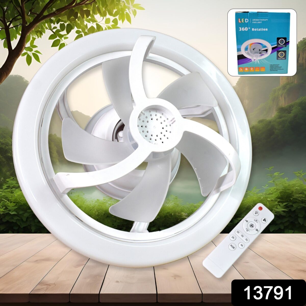 360Ã‚Â° Rotation Ceiling Fan Light Smart Fan with Remote Control (1 Pc) - Image 2