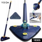 360Â° Rotatable Mop Triangle Mop with Long Handle (1 Pc / 113 Cm) - Image 2