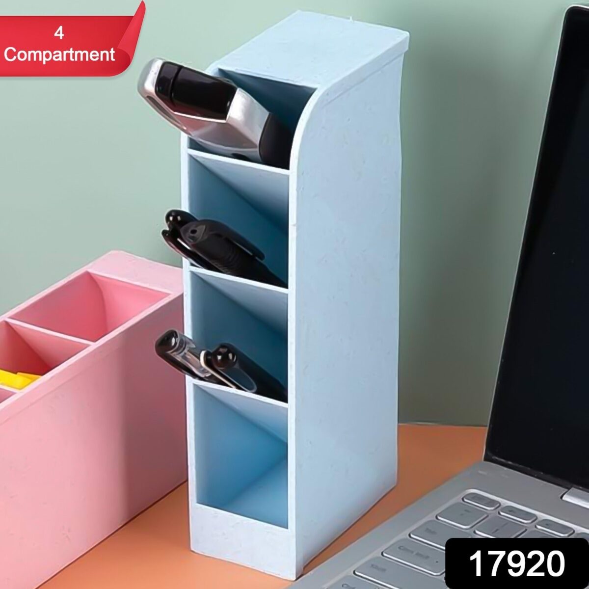 Multipurpose 4 Compartment Pen Holder Office Desktop (1 Pc) - Image 2