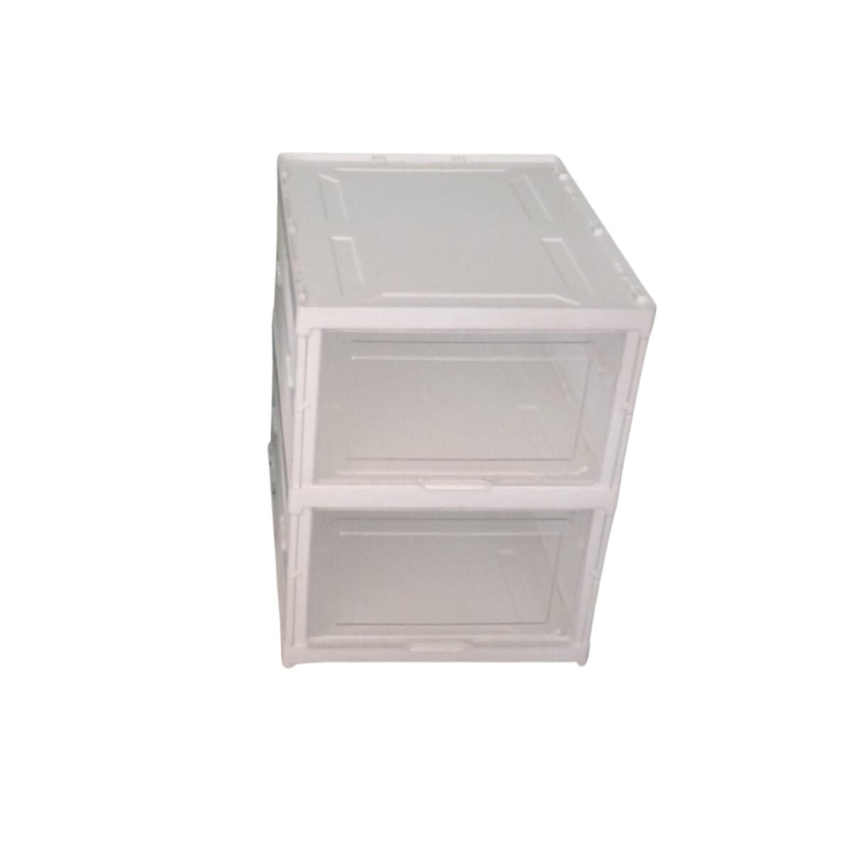 Stackable Multifunctional Storage, for Clothes Foldable Drawer Shelf Basket Utility Cart Rack Storage Organizer Cart for Kitchen, Pantry Closet, Bedroom, Bathroom, Laundry (2 / Layer 1 Pc) - Image 1