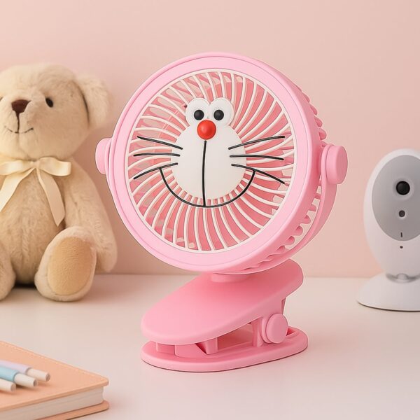 USB Portable Mini Desk Fan with Light â€“ Personal Table Fan for Office, School & Home Use (1 PC)