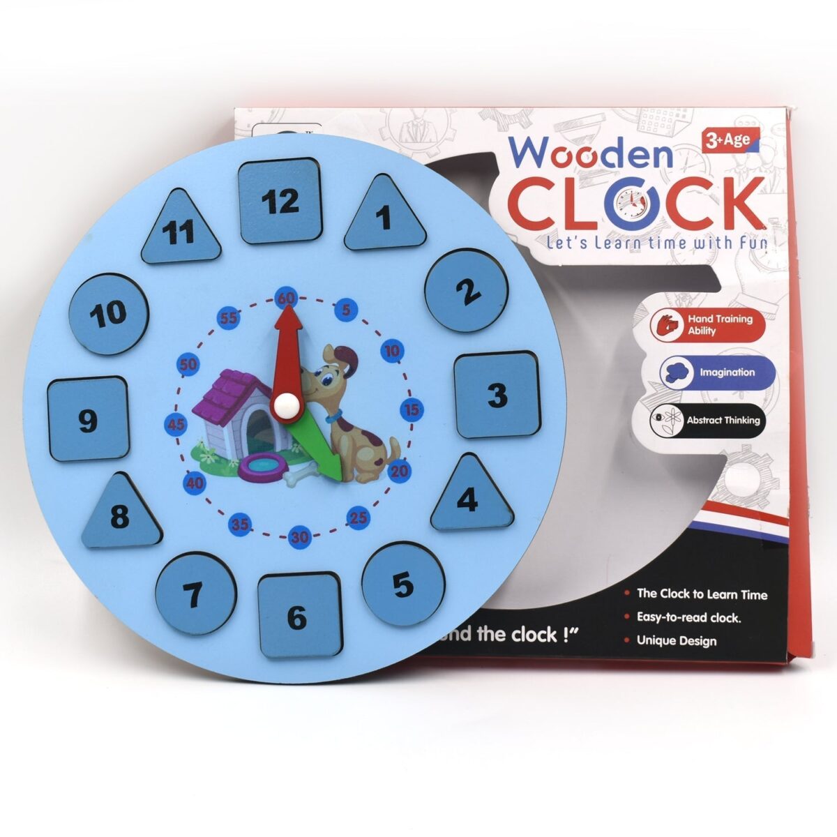 AT49 Wooden Clock Toy and game for kids and babies for playing and enjoying purposes. - Image 7