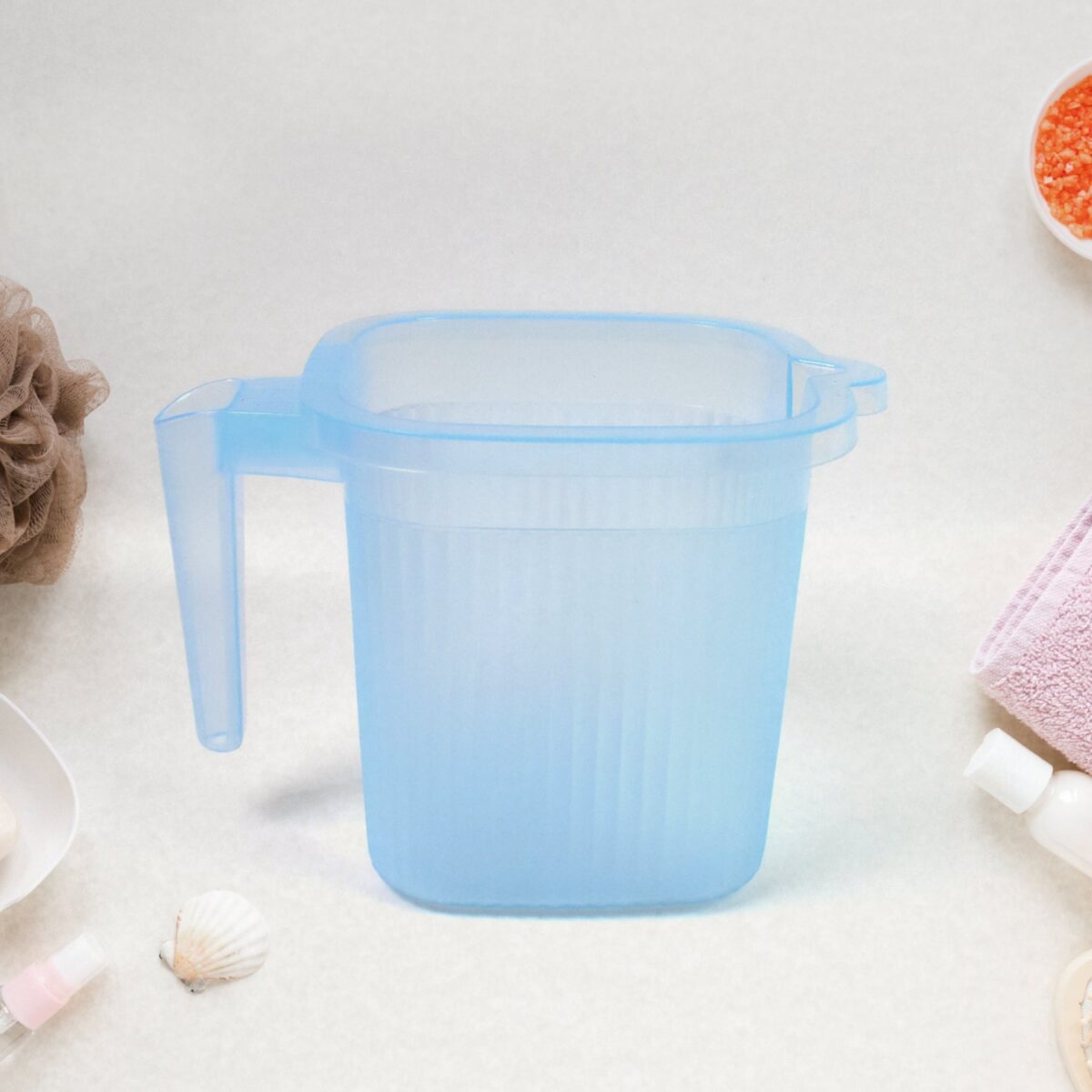 Plastic Transparent Bathroom Water Mug (4 pc / Mix colour / 1000 ML) - Image 5