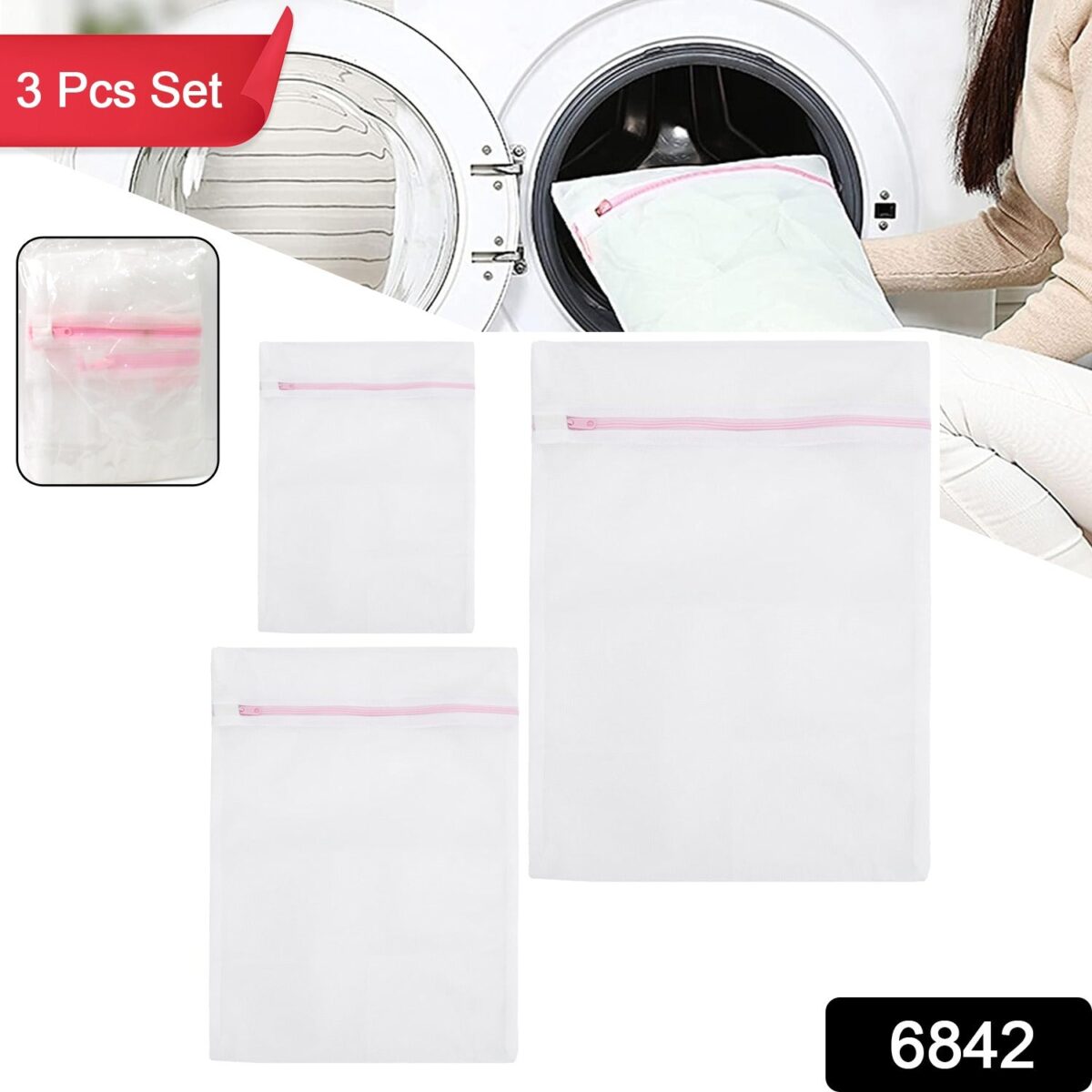 Reusable and Durable Zip Mesh Laundry Bag 3 Different Size (3 Pcs Set) - Image 2