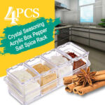 Crystal Seasoning Acrylic Box Pepper Salt Spice Rack - Image 3