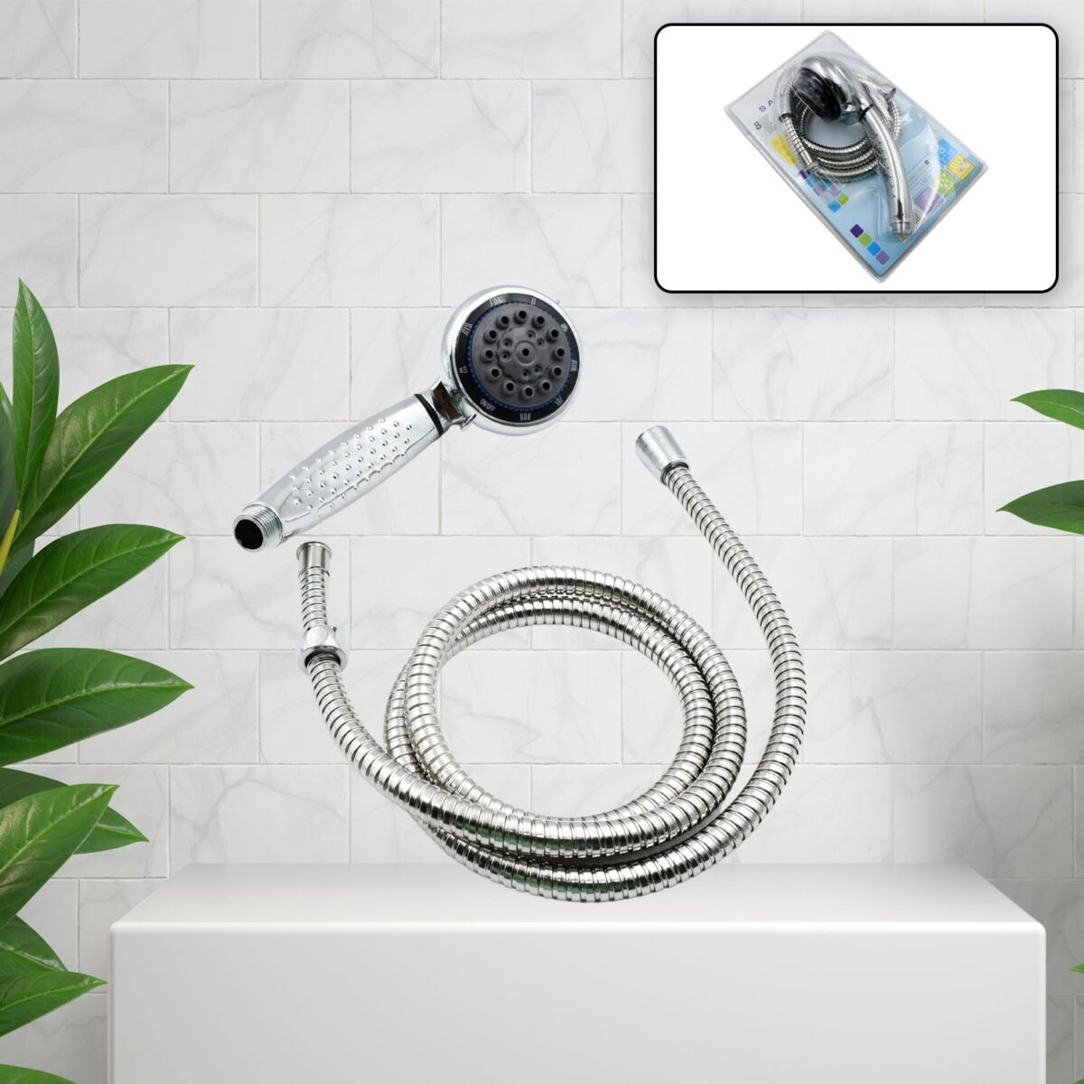 Shower Head and Stainless Steel Hose Multi-Function Plastic High Pressure Shower Spray for Bathroom - Image 6