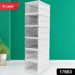 6-Layer Stackable Foldable Storage Organizer Cart for Clothes, Kitchen, Closet & Bathroom - Image 2
