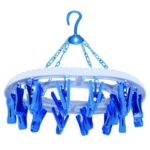 Plastic Round Cloth Drying Stand Hanger with 18 Clips (Multicolour) - Image 4