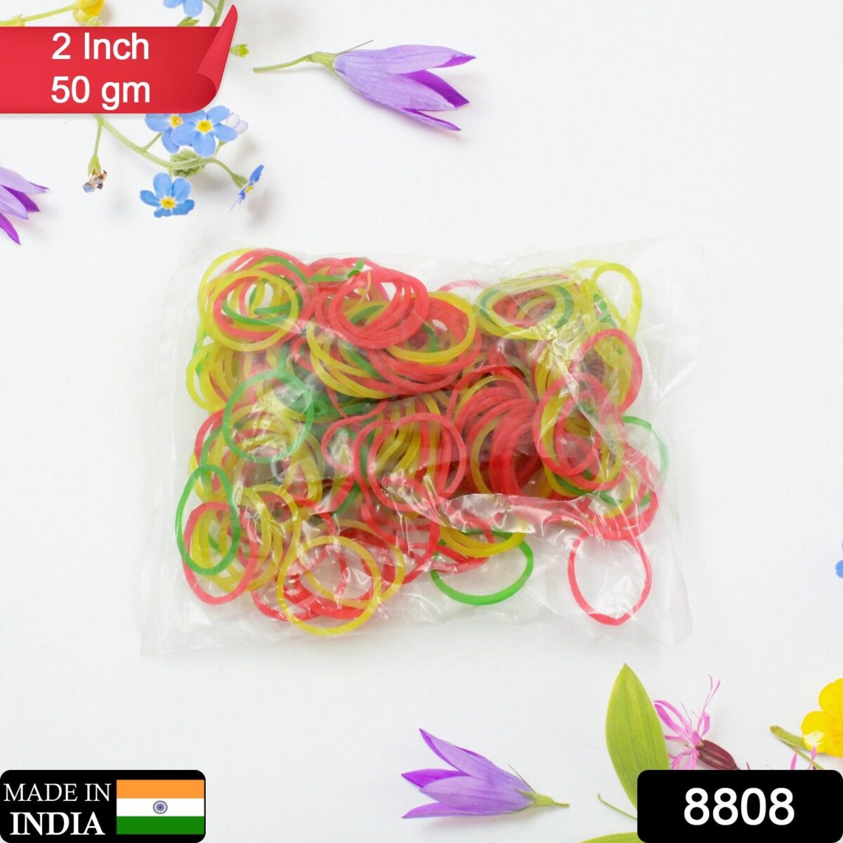 2-Inch Unbreakable Nylon Rubber Bands Ã¢â‚¬â€œ Reusable Multicolor for Office, Home & School (50GM), Hair accessories - Image 2