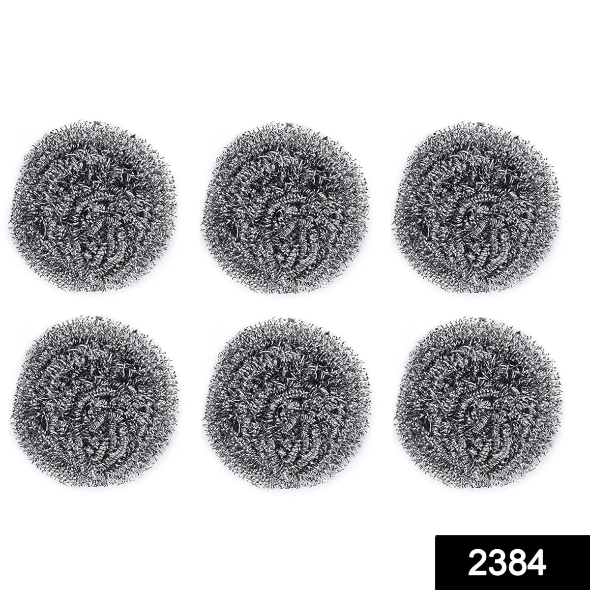 Round Shape Stainless Steel Scrubber (Pack of 6) - Image 2