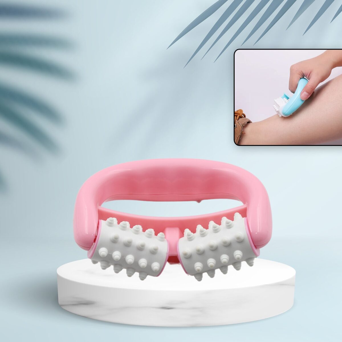 Plastic Massage Roller - 2-Roller Manual Design for Cellulite & Muscle Pain Relief - Image 1