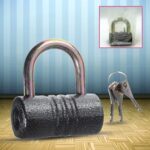 Heavy-Duty Iron Padlock â€“ 82mm Black Spray Lock with Brass Core & 5 Keys, Waterproof & Anti-Theft - Image 4