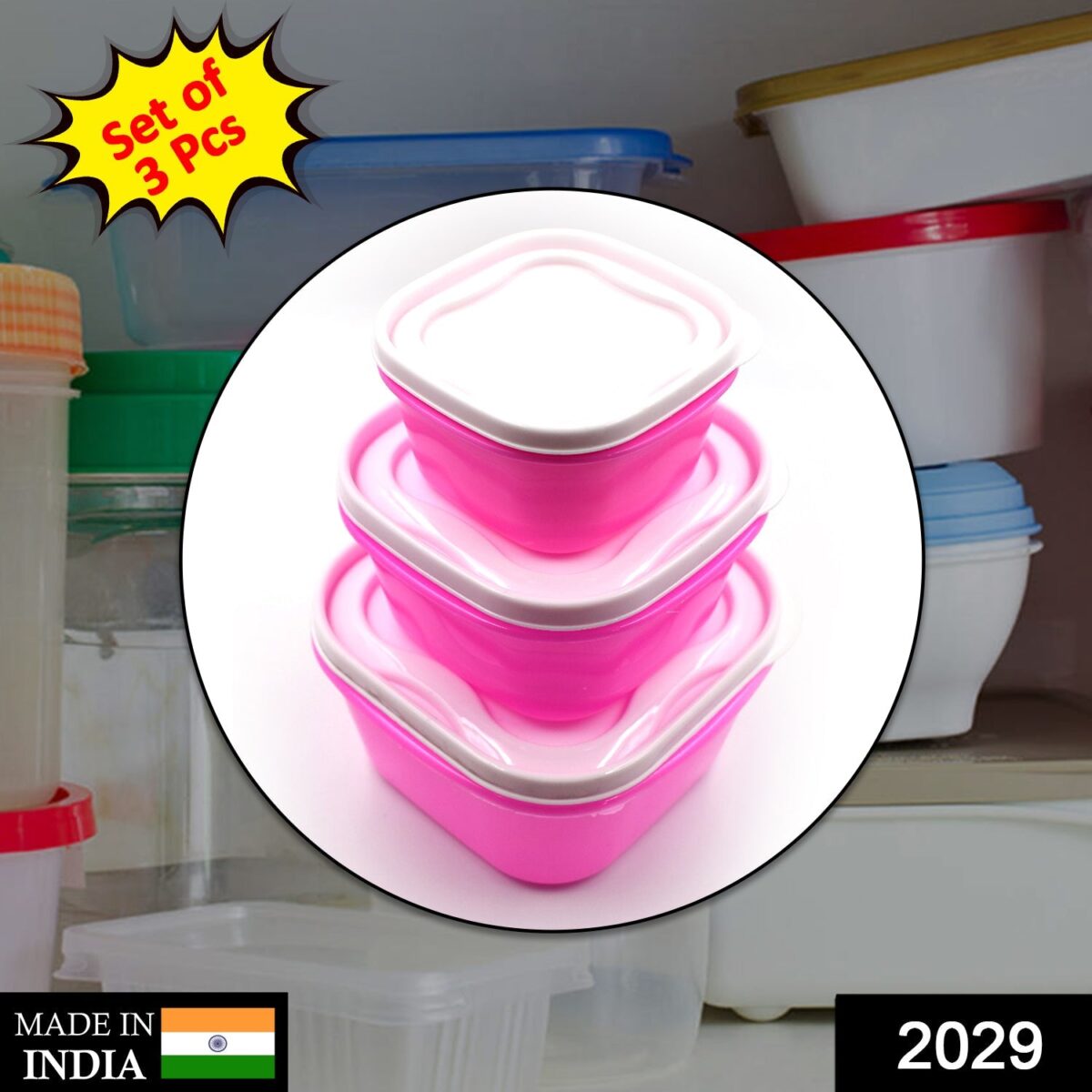 3 Pc Multi-Purpose Container used in all kinds of household and official purposes for storing food and stuffs etc. - Image 2
