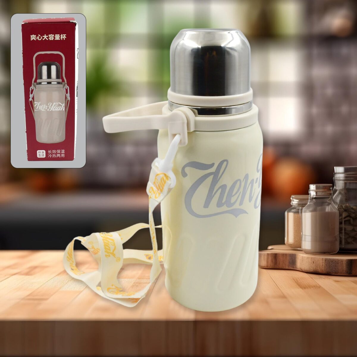 Stainless Steel Vacuum Insulated Water Bottle | Leak Proof Flask for Tea Coffee | With Steel Cup - Image 7