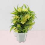 Artificial Flower Plant with Cute Pot â€“ Home & Office Tabletop Decor, Indoor Balcony Plant (1 Pc)