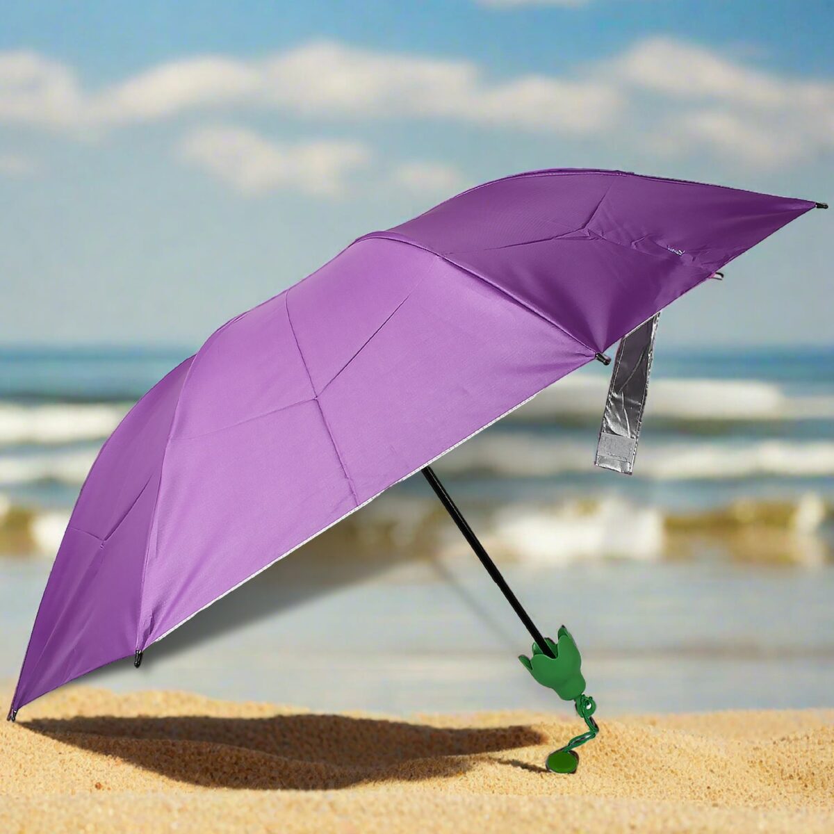 Vegetable shaped Folding Umbrella, Plastic Case Creative Fashion Folding Mini Sun Shade Rain Umbrella, Unique Umbrella, Sun & UV Protection, Cute Design (1 Pc) - Image 3