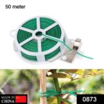 Plastic Twist Tie Wire Spool With Cutter For Garden Yard Plant 50m (Green) - Image 2