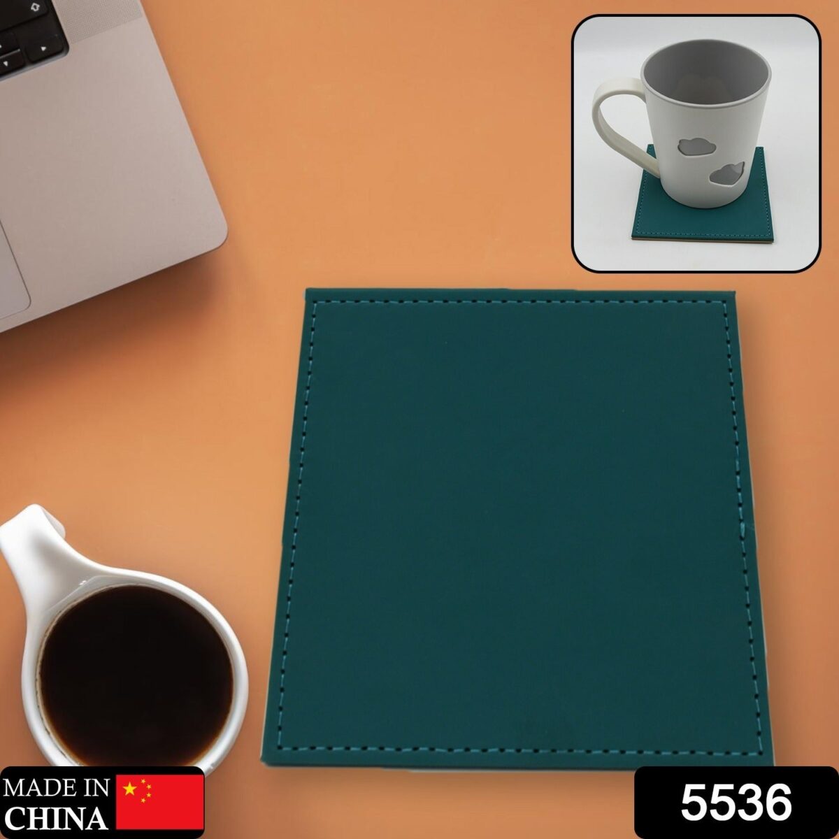 Square Leather Tea Coaster Ã¢â‚¬â€œ Durable Dining Table Accessory (1 Pc) - Image 2