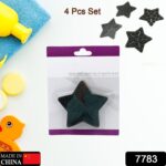 Mini  Pvc Anti-Slip Bat Mat Non Slip Baby Bath Mats, Mini Child Safety Anti Slip Shower Mats Star Shaped for Kids (4 pc Set) - Image 2