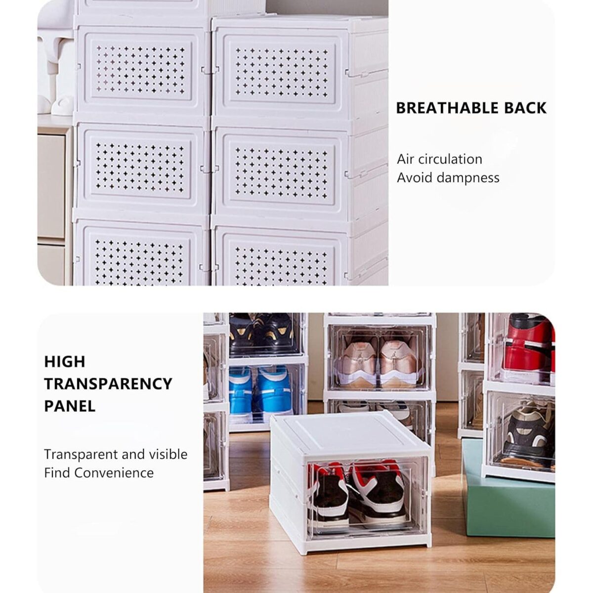 Stackable Multifunctional Storage, for Clothes Foldable Drawer Shelf Basket Utility Cart Rack Storage Organizer Cart for Kitchen, Pantry Closet, Bedroom, Bathroom, Laundry (3 Layer / 1 Pc) - Image 4