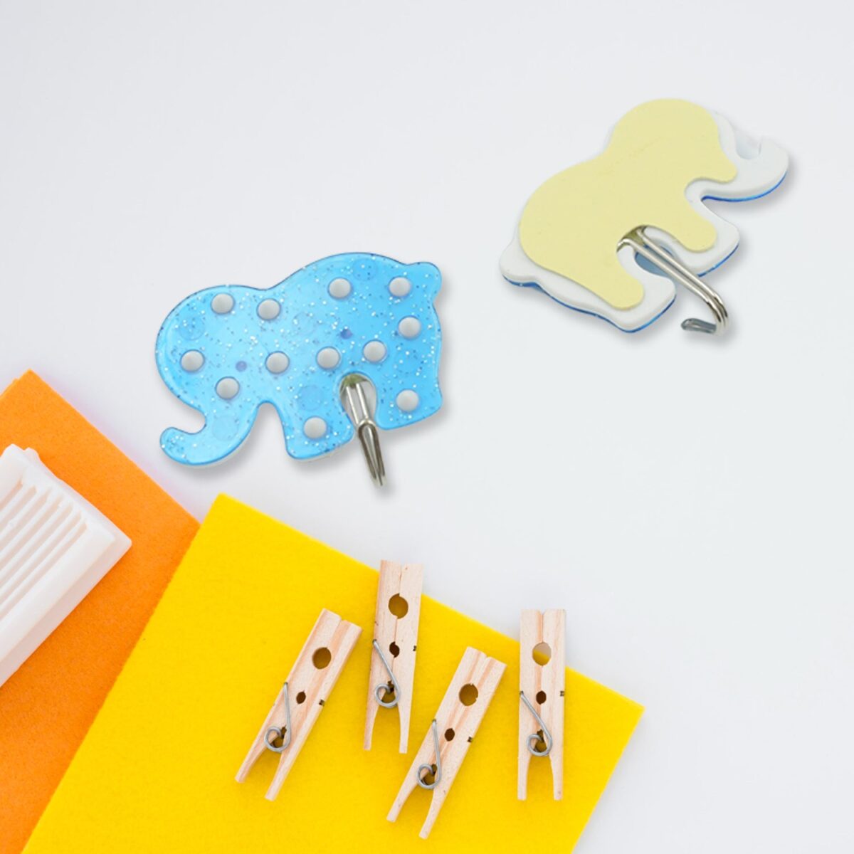 Strong Self-Adhesive Hooks (2 Pc): Heavy Duty, Waterproof, Multipurpose - Image 1