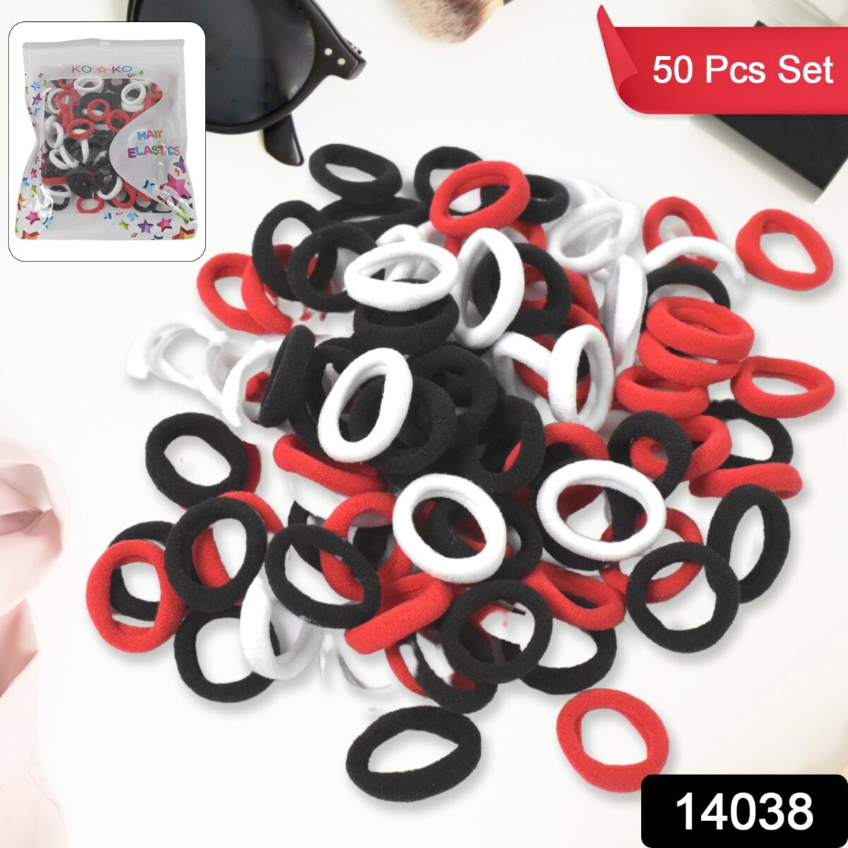 Small Hairbands Bands for Hair Rubber Bands (Pack of 50 / Multicolour), Hair accessories - Image 2