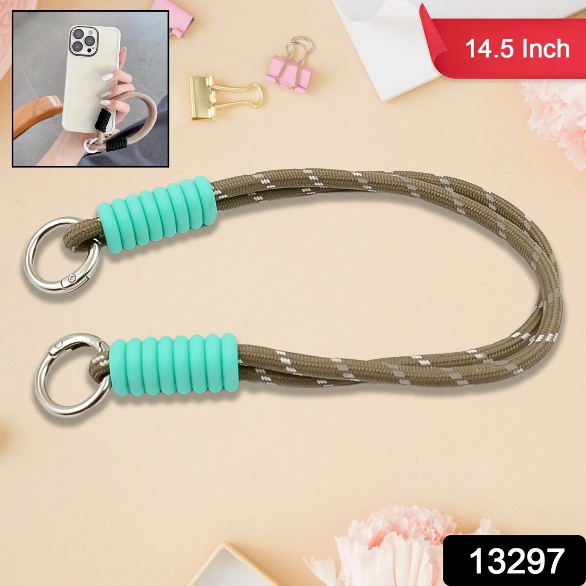 Multipurpose Two Sided Adjustable Hand Wrist Strap Lanyardwith Cellphone, Phone Strap (1 Pc / 14.5 Inch / Multicolor) - Image 2