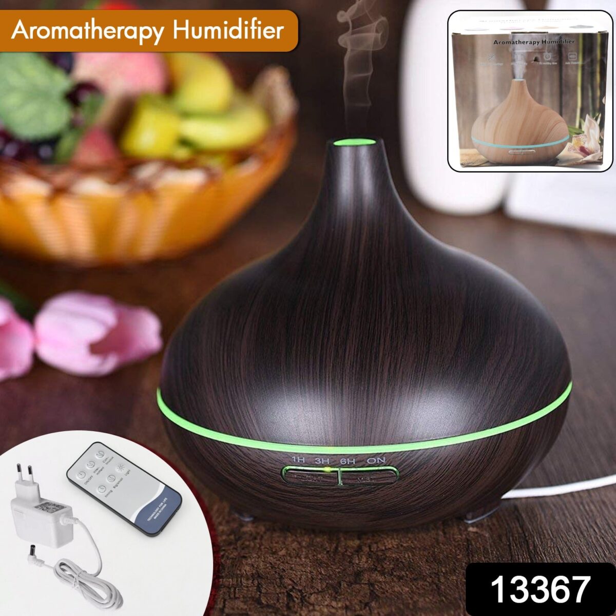 Aromatherapy Humidifier with 7 Colourful LED Light Change (500 ML Capacity / With Remote) - Image 2