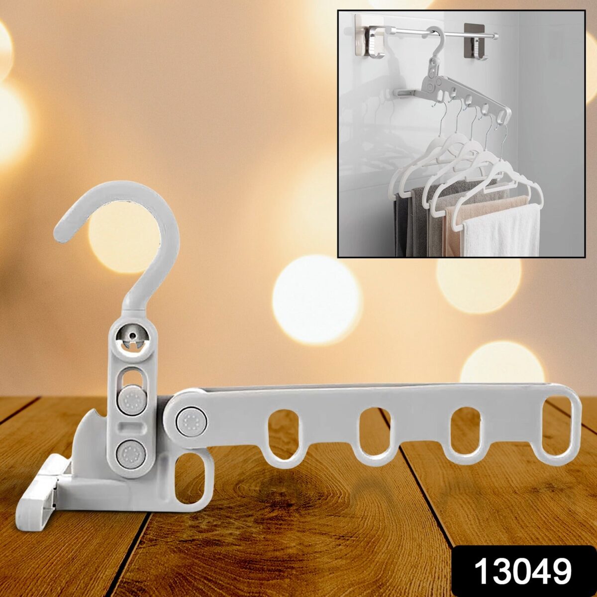 5-Hole Foldable Clothes Hanger â€“ Robust, Space-Saving Travel Rack - Image 2