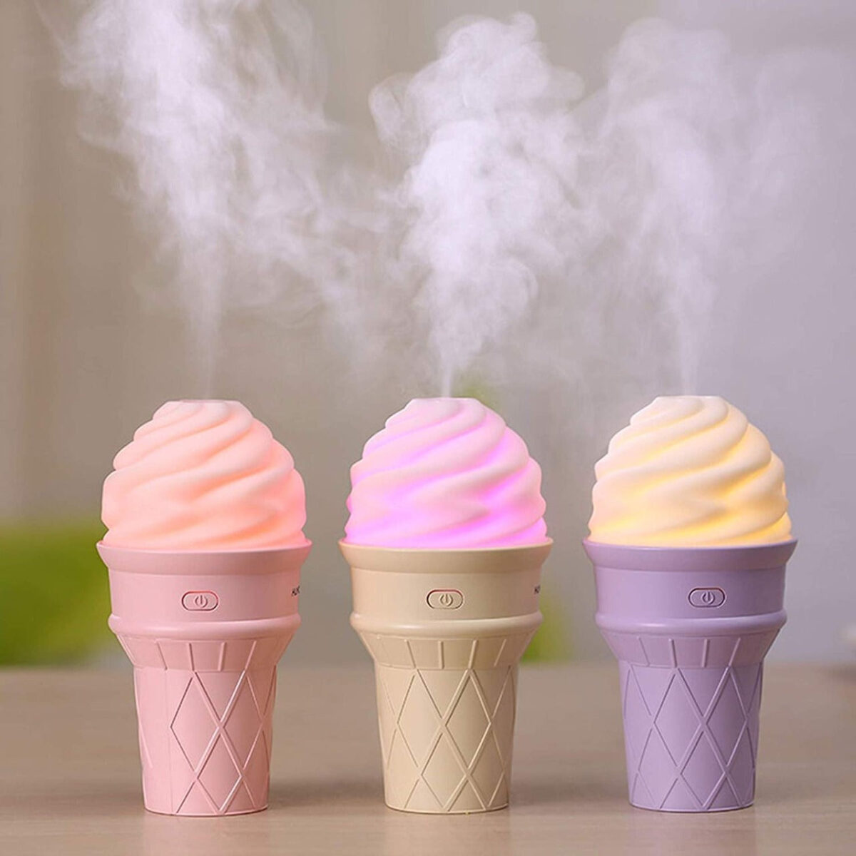 Ice Cream Design LED Humidifier for Freshening Air & Fragrance (Multicoloured) - Image 1