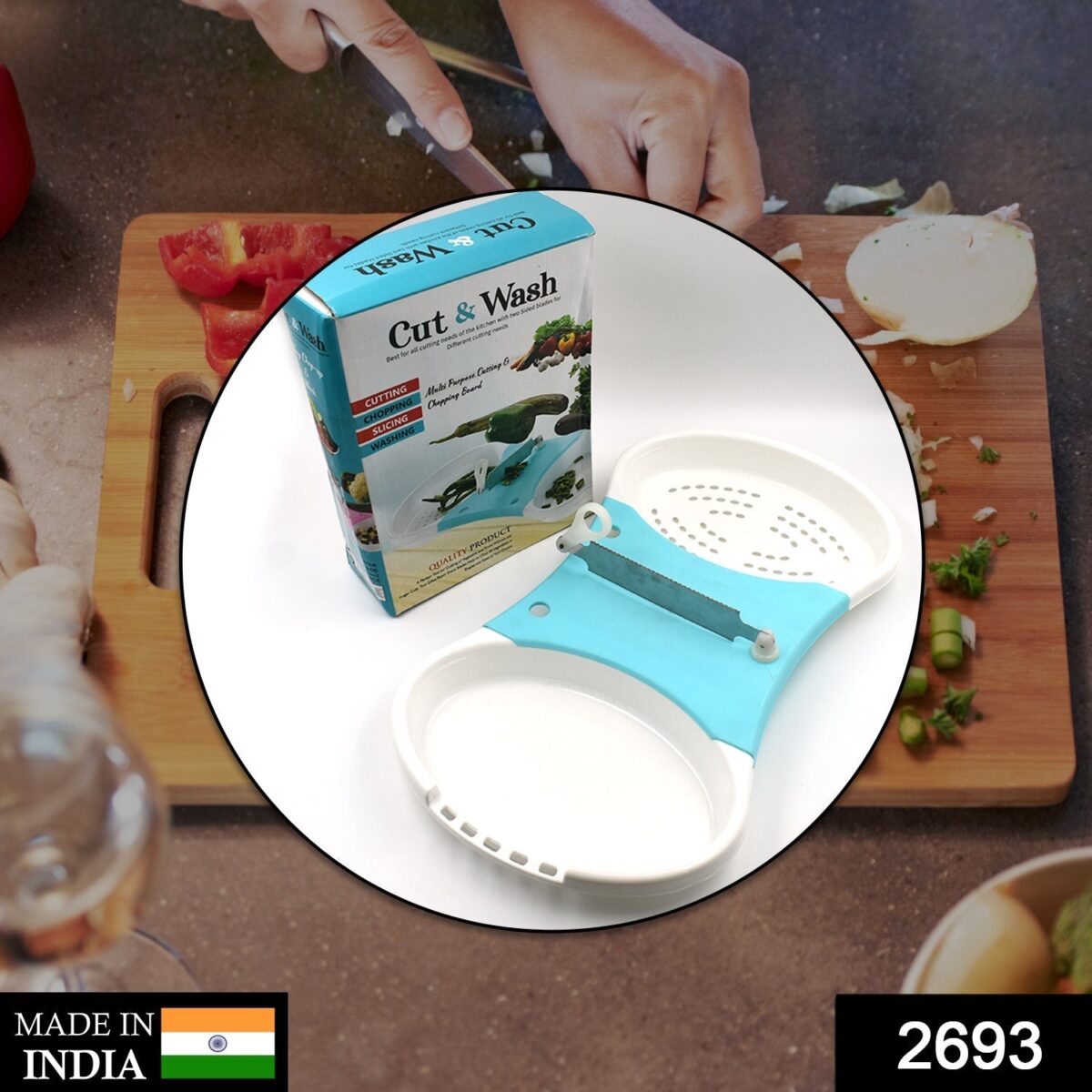 Adjustable Cut N Wash used in all kinds of household and kitchen purposes for cutting and washing simultaneously of vegetables and fruits etc. - Image 2