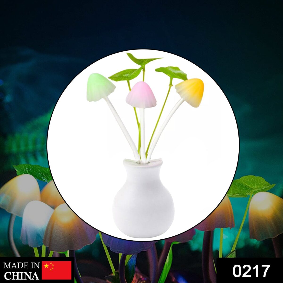 LED Dream Night Light, Auto ON / Off Sensor Mushroom Lamp (Multicolor) - Image 2