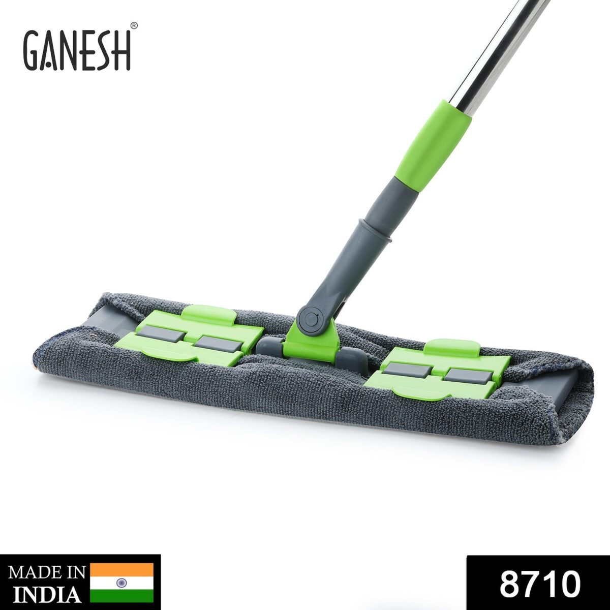 Multipurpose Wet and Dry Cleaning Microfiber Flat MOP Floor Cleaning Mop with , 360 Degree Rotating Head and Telescopic Handle Steel Rod Long Handle Dry Mops, Standard (1 Piece, Multi-Colour) - Image 1