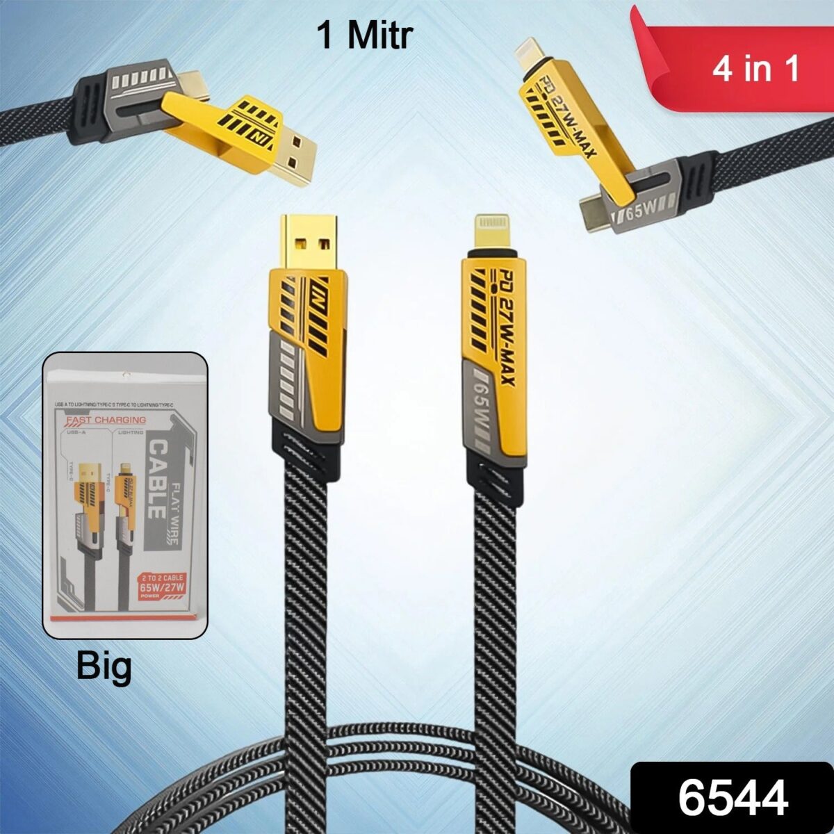 4 in 1 Charging Cable 65W Cable (1 Pc / 1 Mtr.) - Image 2