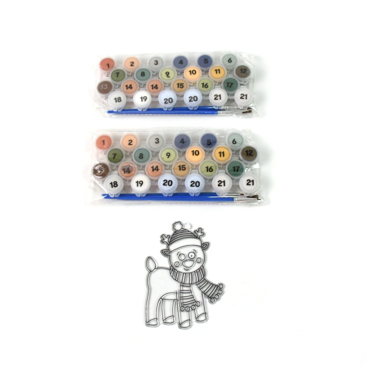 Paint by Number Kits 2 Set 21 Number Color, 6 paint brushes (2 Set) - Image 5