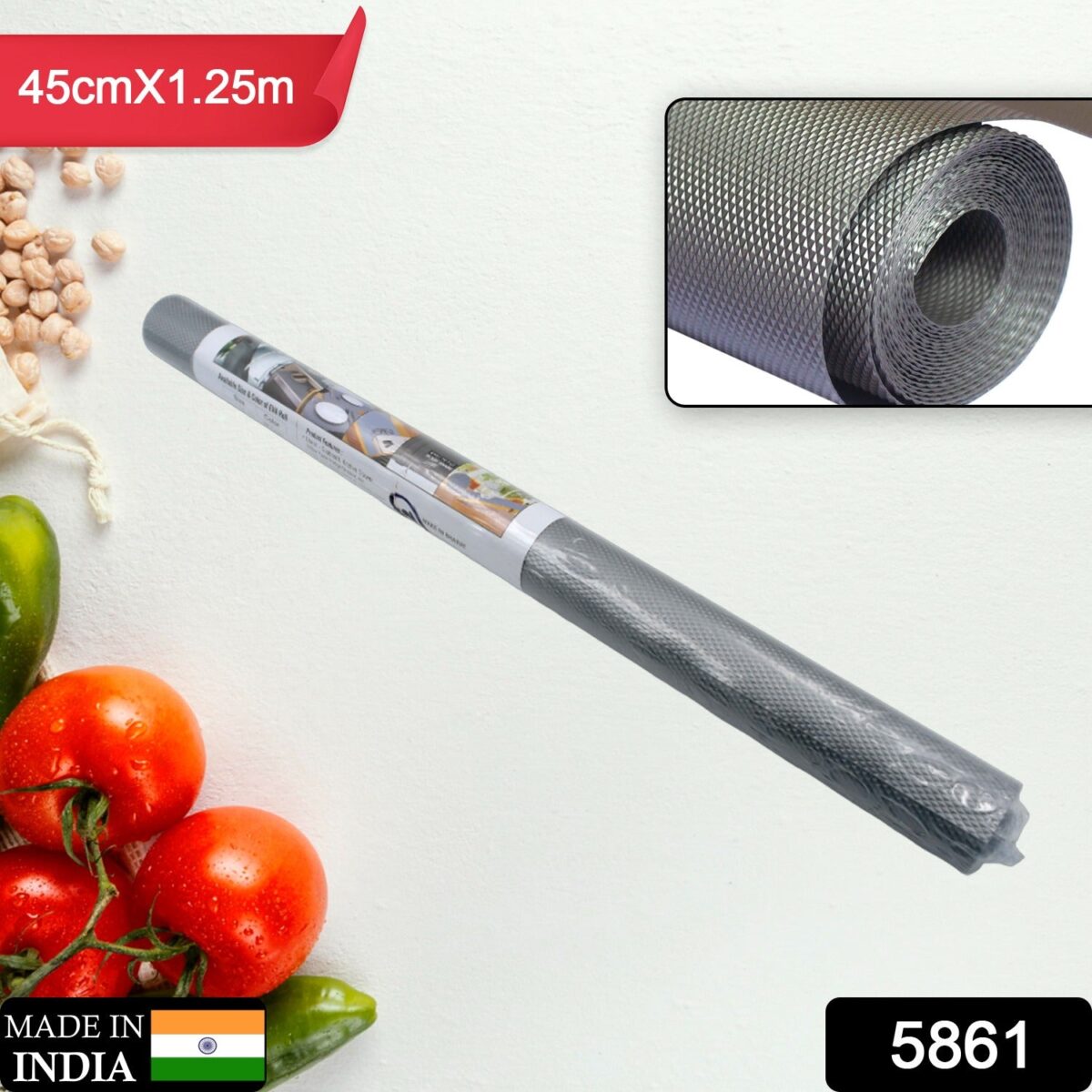 Multipurpose Anti-Slip Bathroom Kitchen Cabinet Drawer Shelf Mat Liner Sheets Roll, Fridge Mat, Table Mat Anti-Slip Super Strong Placement Mat for Fridge, Bathroom, Kitchen, Drawer, Shelf Liner (45cmx1.25m) - Image 2