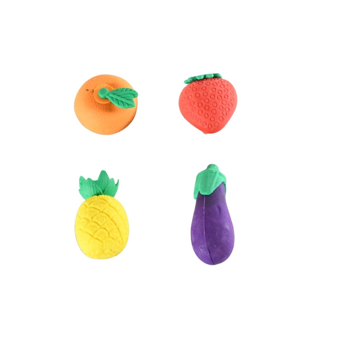 Mini Cute Veg & Fruit Erasers â€“ 3D Colorful Eraser Set for Kids (4 Pc) - Image 1