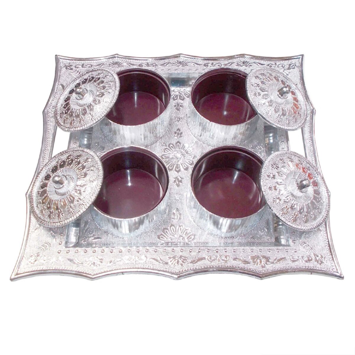 Dry Fruit Air Tight Bowls Tray with Lids 4 Section Snacks Mukhvas Dani - Image 3