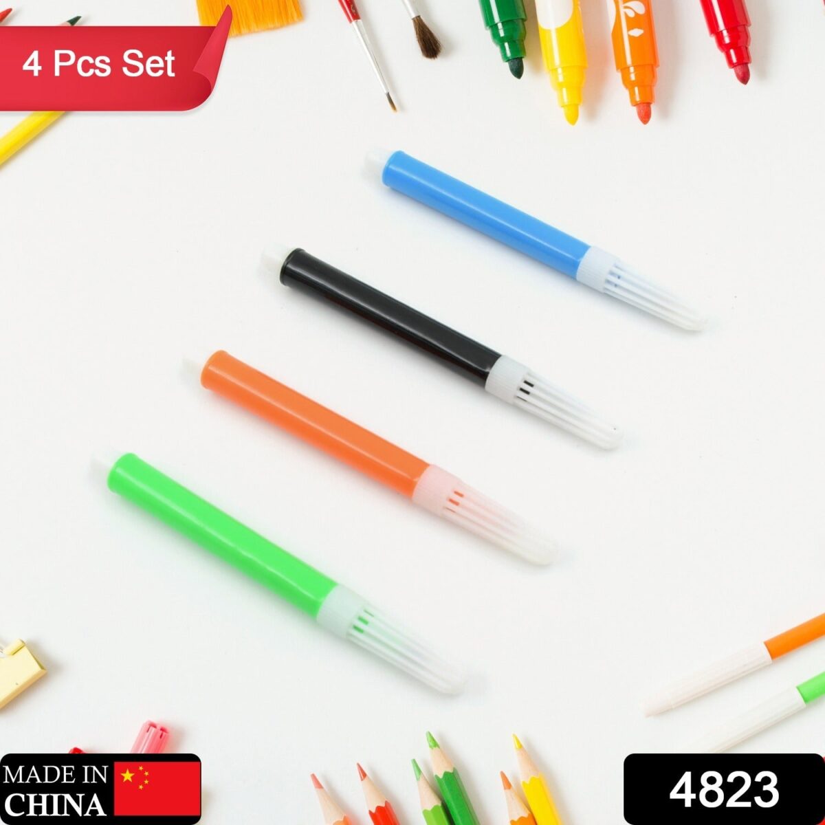 4-Piece Waterproof Marker Pen Art Set for DIY Crafts, Kids & Artists - Image 2