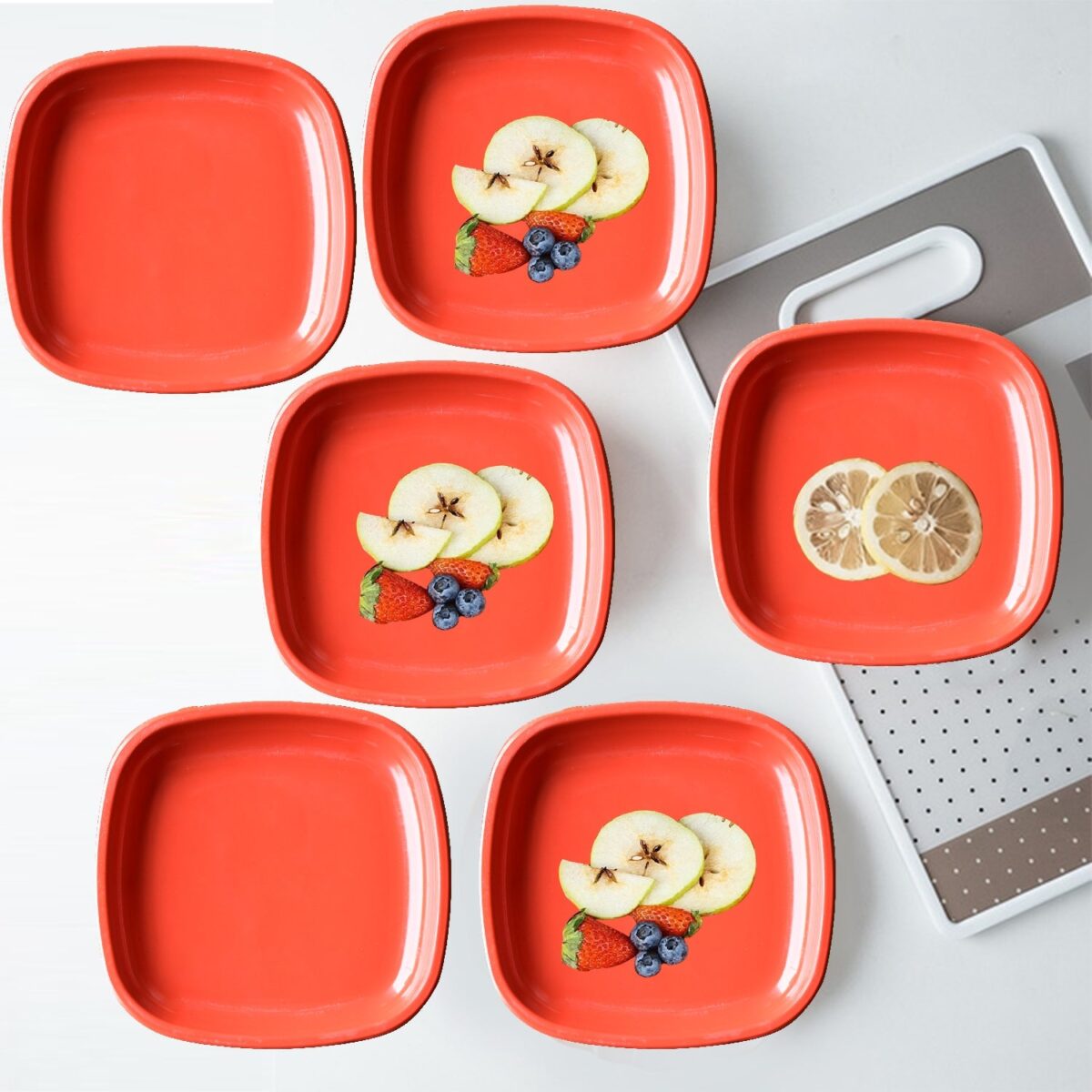 Microwave Safe Quarter Plates  Square 6 Pcs, - Image 1